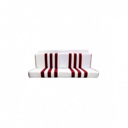 Asiento trasero blanco/rojo